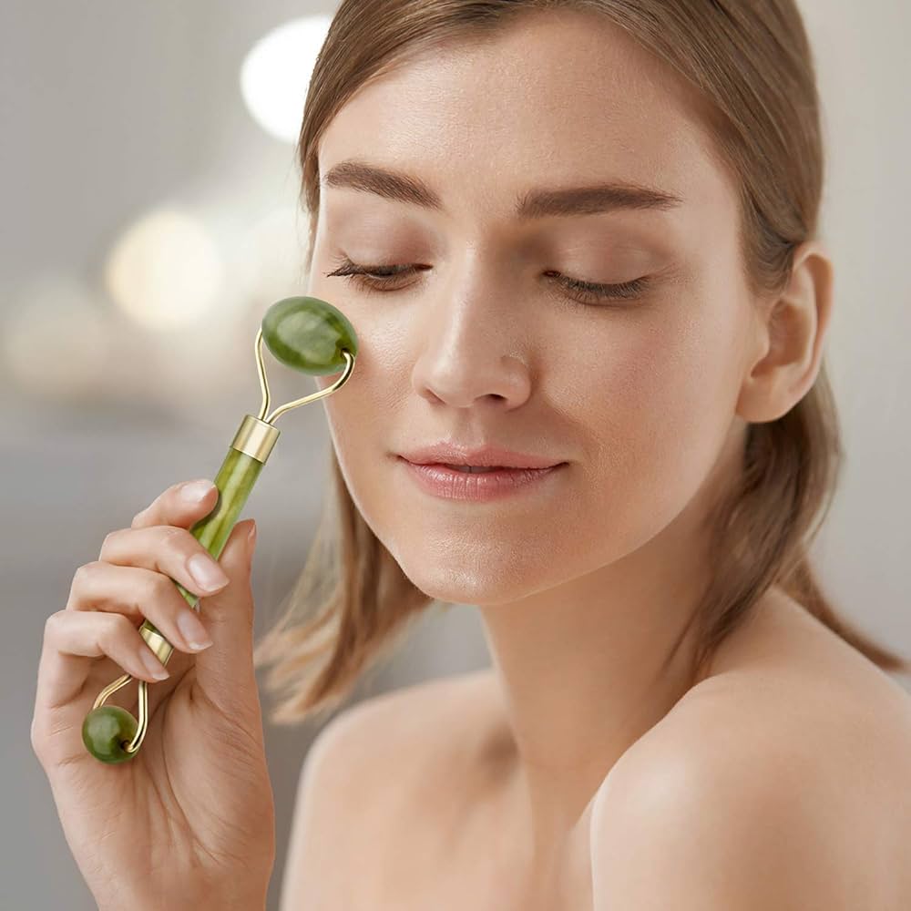 Rouleau de massage en pierre de Jade