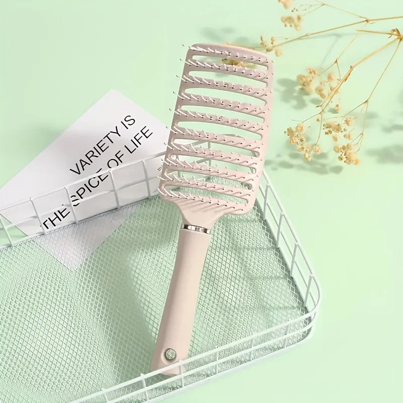 Brosse à cheveux incurvée, ergonomique. Brosse coiffante pour cheveux, masseur de cuir chevelu avec dents larges, tous types de cheveux
