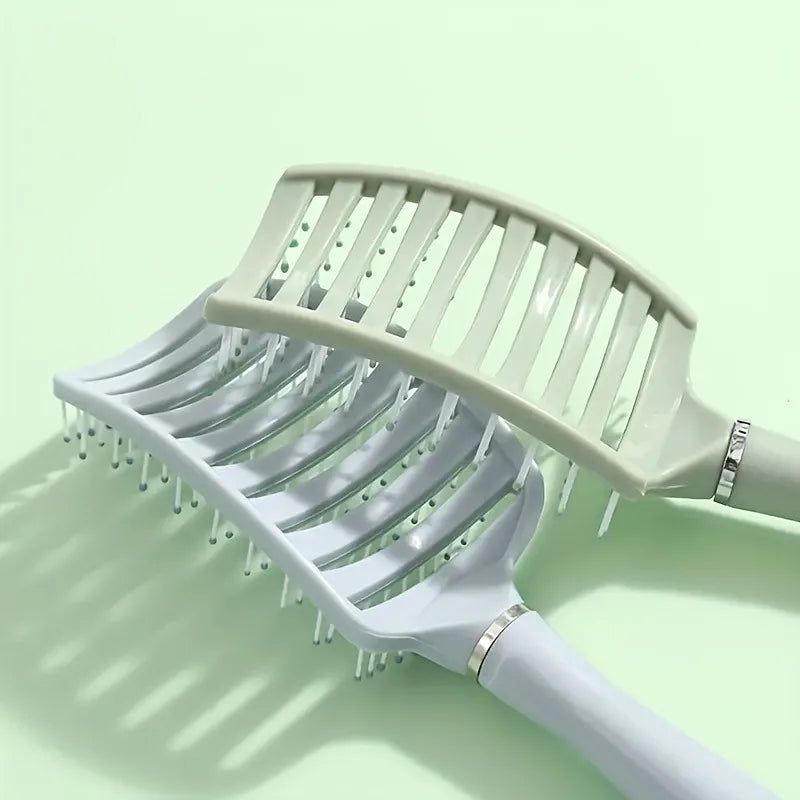 Brosse à cheveux incurvée, ergonomique. Brosse coiffante pour cheveux, masseur de cuir chevelu avec dents larges, tous types de cheveux