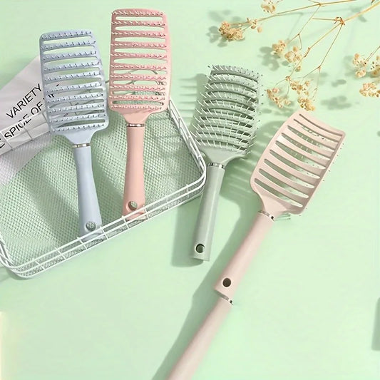 Brosse à cheveux incurvée, ergonomique. Brosse coiffante pour cheveux, masseur de cuir chevelu avec dents larges, tous types de cheveux
